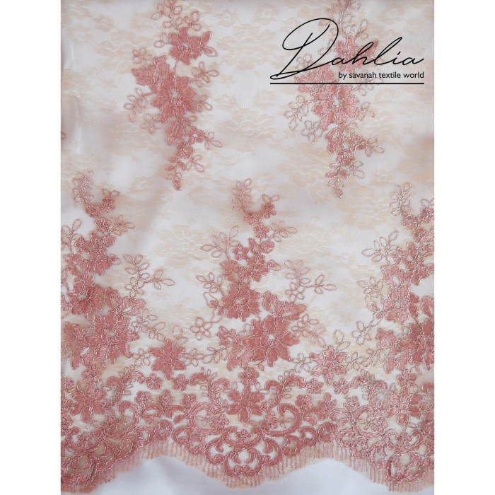 Kain KEBAYA Brukat Cord French Lace Cornely DAHLIA GLITTER 0.5 meter