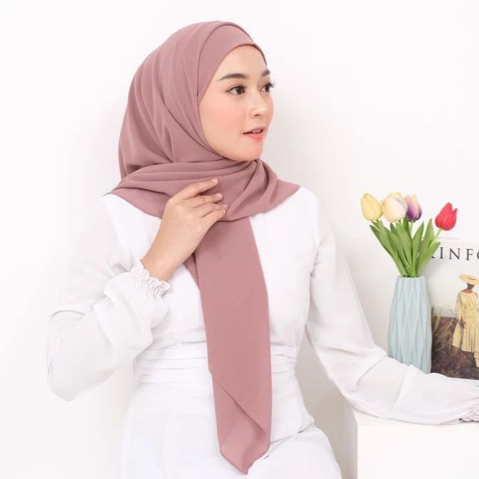 ✨LARIS✨ -JILBAB SEGI EMPAT MALAYSIA TALI INSTAN CERUTY BABY DOLL PREMIUM - Mustard