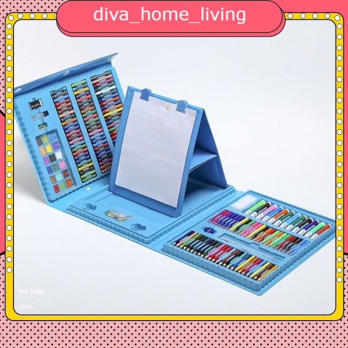 

Crayon Anak Set Isi 208 Pcs Pensil Warna Alat Lukis Set Crayon Set - Biru