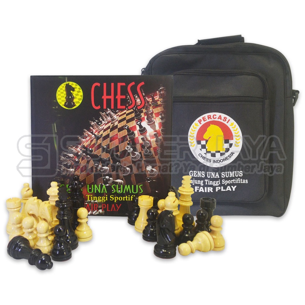Catur Lipat Percasi Set Tas Size Besar Papan Catur