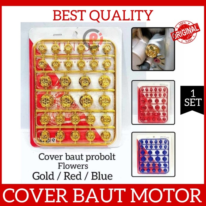 Cover Tutup Mur Baut Motor Set Motif Flower Probolt Variasi Universal