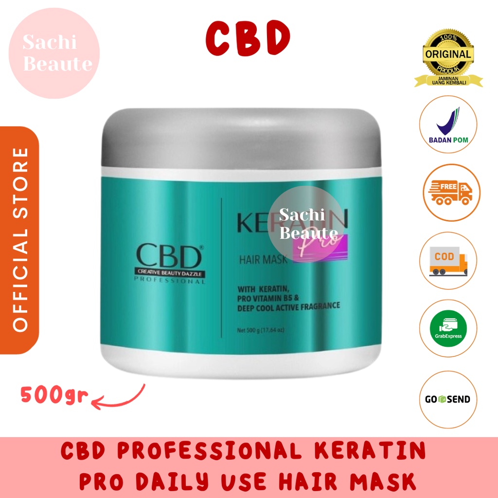CBD Professional Keratin Pro Daily Use Hair Mask (Masker Rambut/Treatment) 500gr 100% Original BPOM