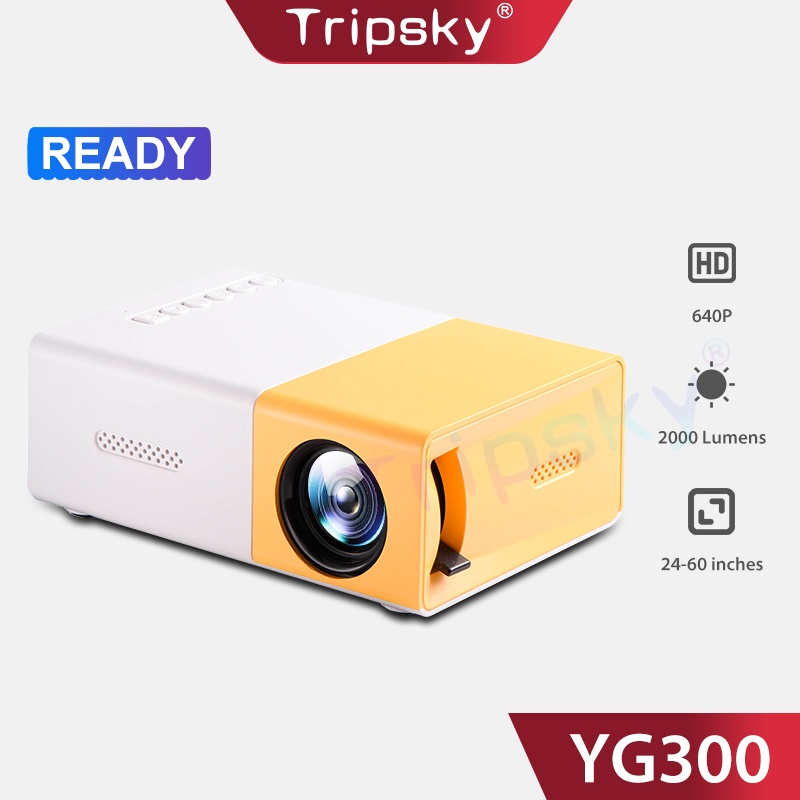 Elektronik Tripsky YG300 Mini Proyektor Rumah Supports TF Card and HDMI playback of movies Projector