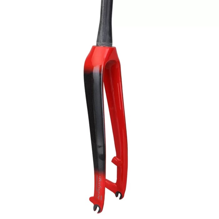 Balugoe Fork Carbon Rigid Tapered Fork Taper Sepeda Roadbike MTB Grave - Merah