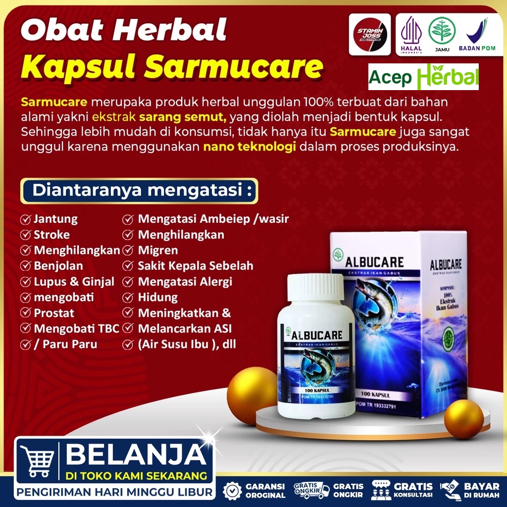 KAPSUL ALBUCARE Ekstrak Albumin Ikan Gabus KAPSUL KUTUK PREMIUM Obat Pengering Luka Pasca Operasi Ca
