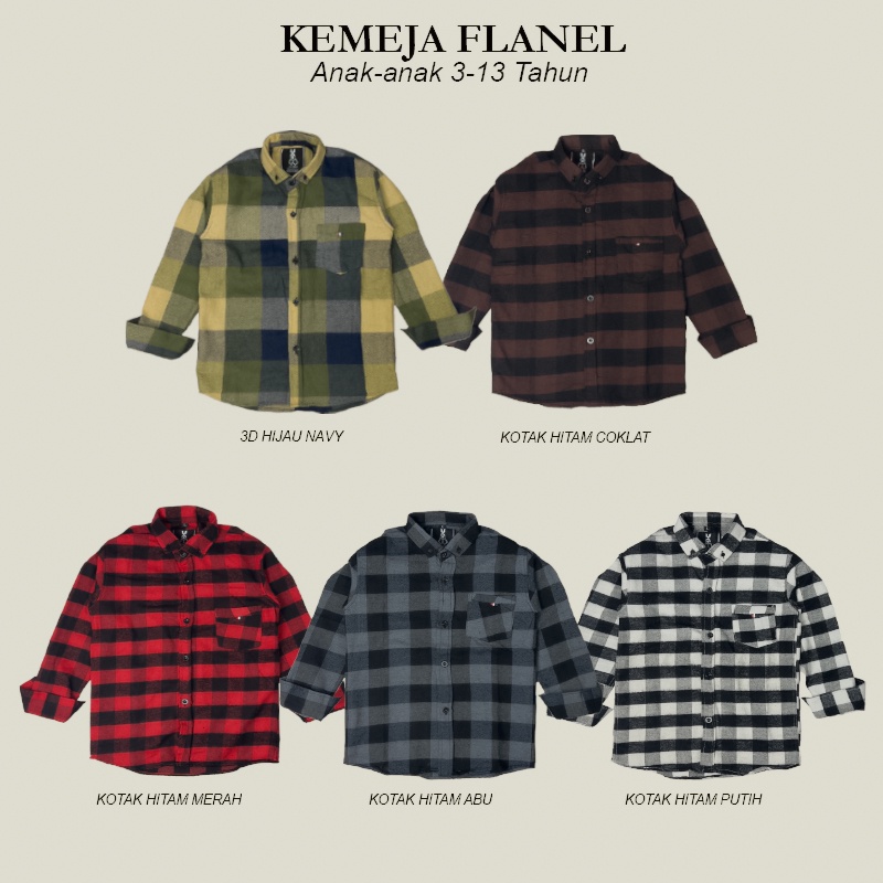 Kemeja Anak Laki-Laki Kemeja Anak Panjang Kemeja Flanel Anak Kemeja Anak Tanggung