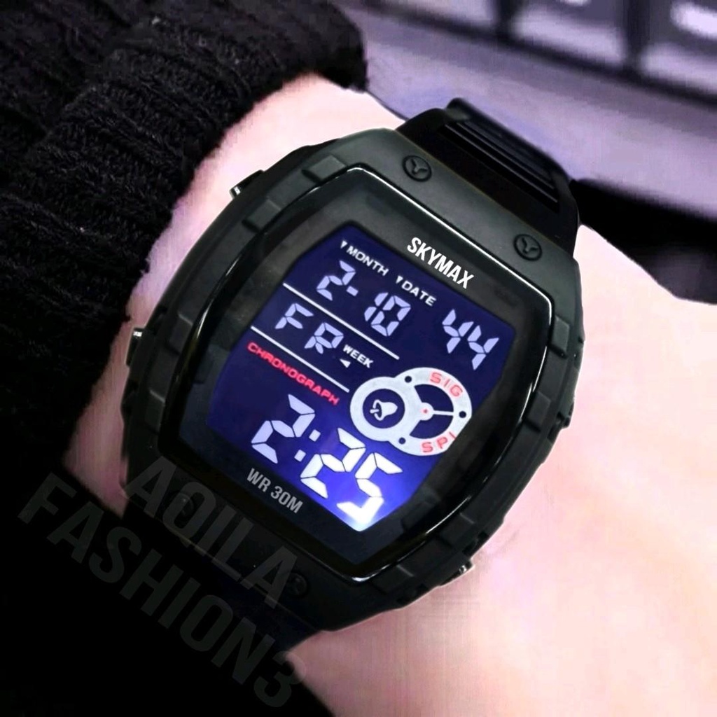 Jam Tangan Pria SKYMAX 2209 ORIGINAL Digital Anti Air Untuk Renang Sampai kedalaman 30m Diameter Cas
