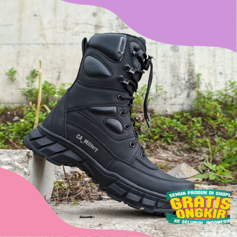 SEPATU PDL SATPAM TNI AU AD AL  POLRI SECURITY TERBARU 2022 SAFETY B00TS UJUNG BESI/ tinggi  hak jum