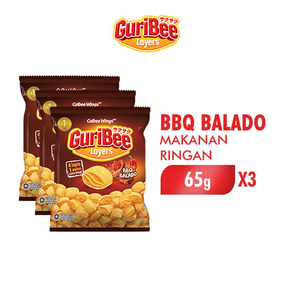 Guribee BBQ Balado 65 gr x3