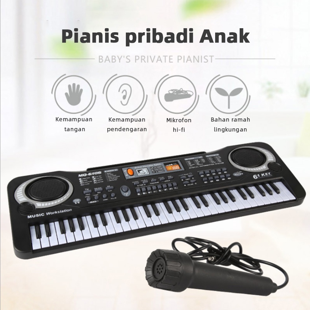 Tatajoy Piano Elektronik Keyboard Piano Anak Mainan elektronik Edukasi Alat Musik Anak nyanyi Mic piano dewasa pemula murah