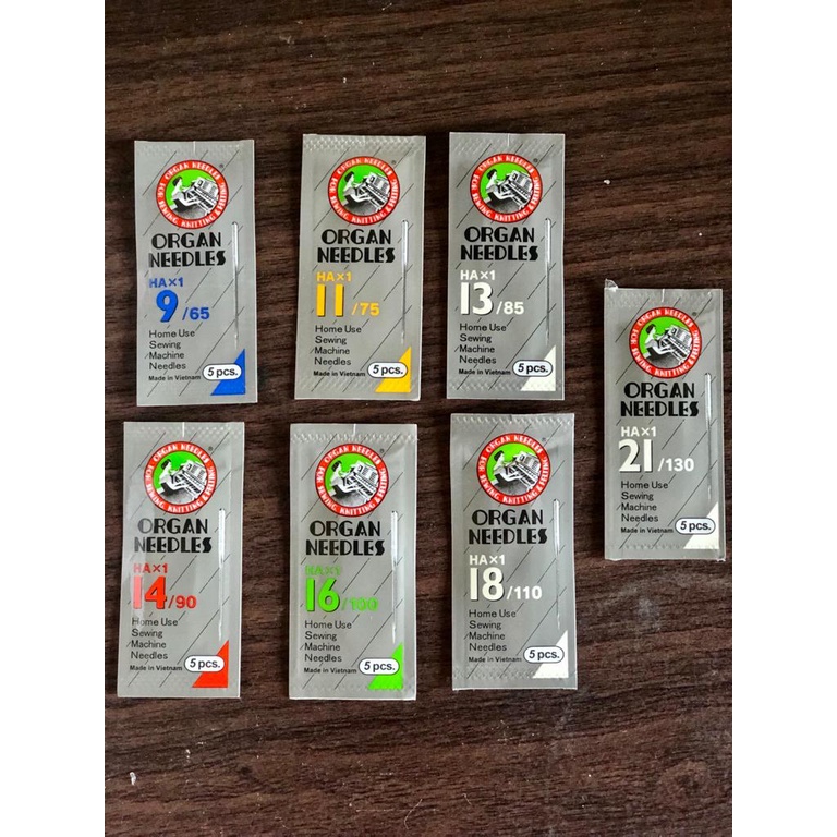 Jarum ORGAN HAx1 Mesin Jahit Portable / klasik Isi 5pcs Jarum HA X 1 Organ Needles mesin hitam jadul