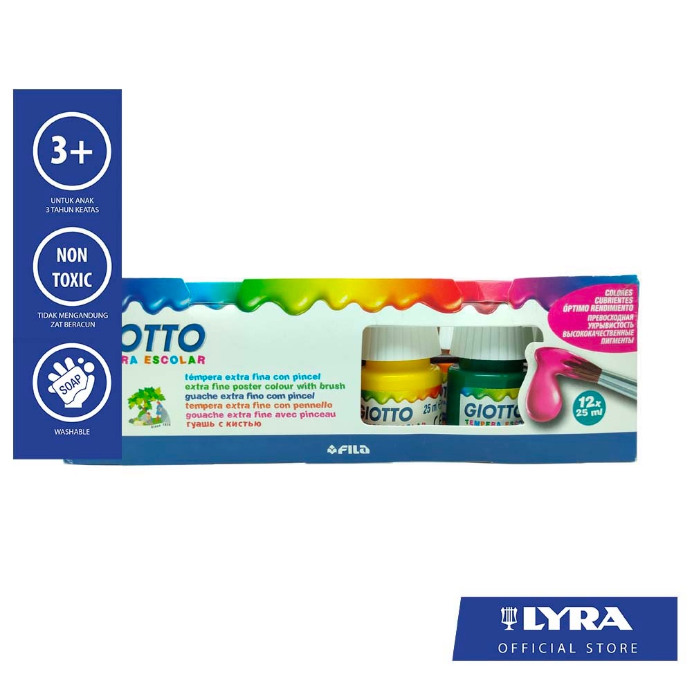

[BMS Bekasi] Giotto Paint Tempera Escolar 12 Colors + Brush