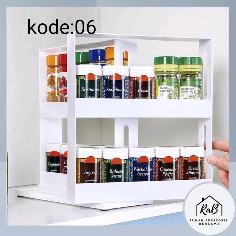 Rak Bumbu / Rak Makanan Putar / Kotak Penyimpanan Makanan / Rak Multifungsi