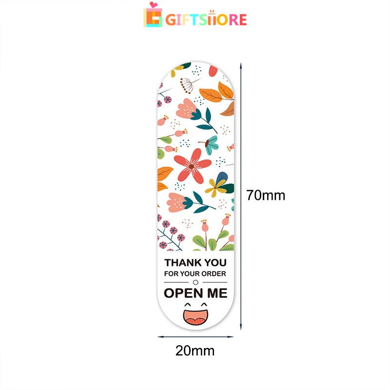 

✨COD100PCS / Ekspresi Lucu Stiker Persegi Panjang Stiker Kotak Hadiah PenyegelanGS