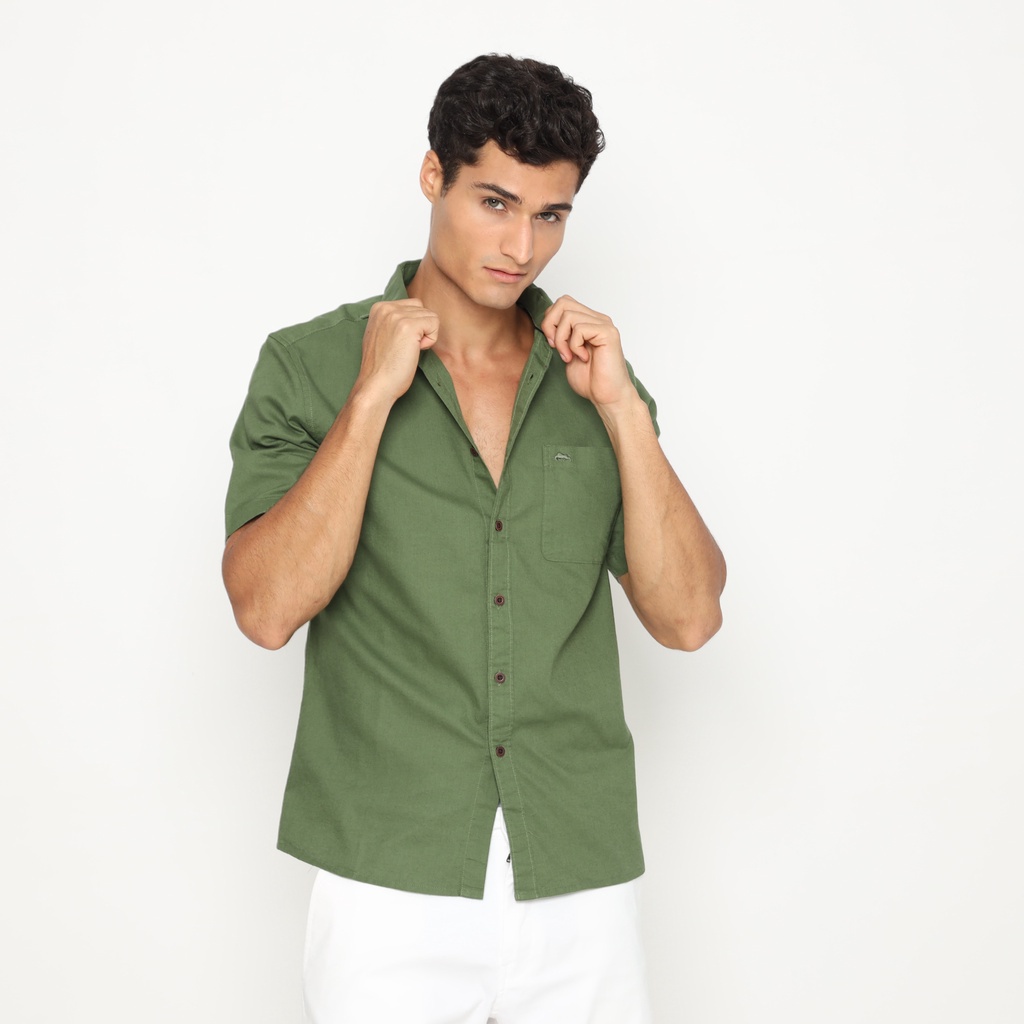 Kemeja Pria Lengan Pendek Polos / RICARDO kemeja pria oxford hijau lengan pendek 32357