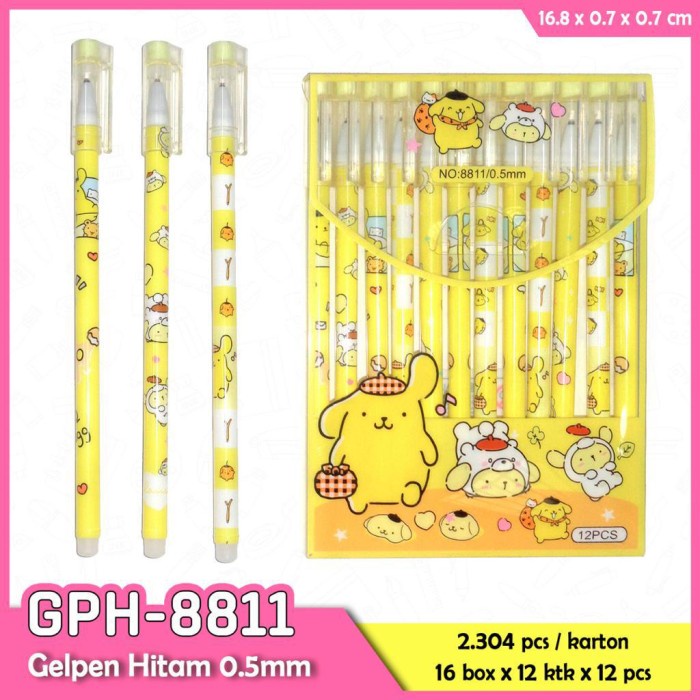 

pen gel hapus motif cinnamon roll isi 12 -yu85