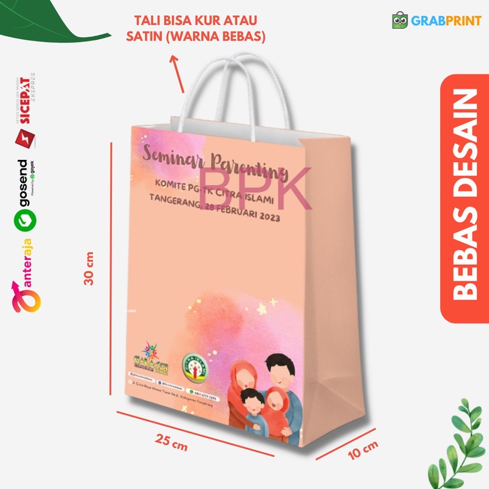 

TERMURAH Paperbag Seminar Full Color Custom Ukuran 30x25x10 cm - 1000