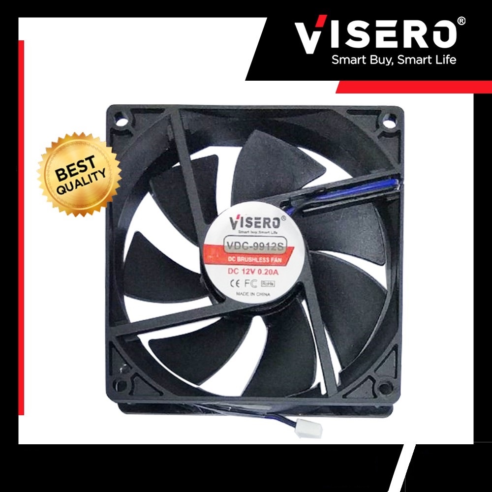 Kipas Fan DC 12V Visero VDC-9912S Heatsink 9x9 cm Plus Socket