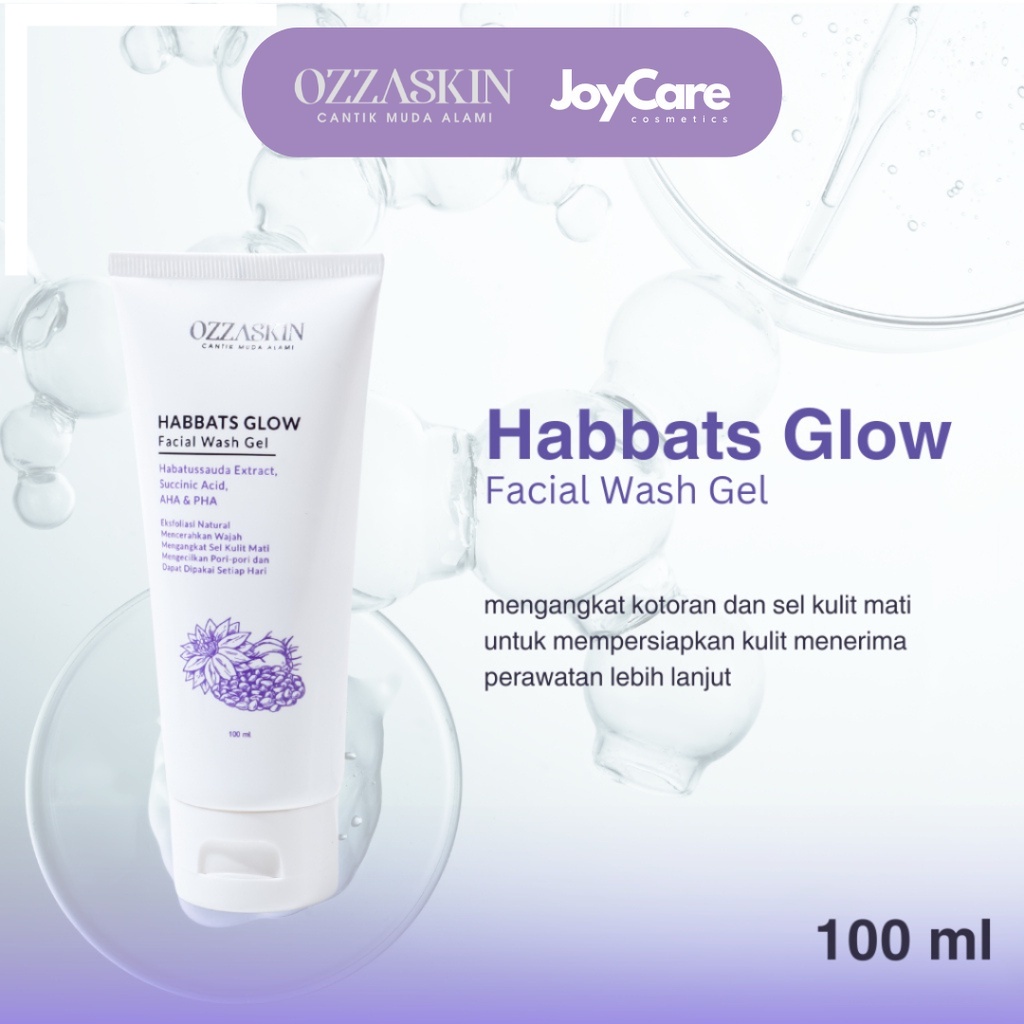SABUN PEMBERSIH WAJAH HABBATS GLOW FACIAL WASH OZZASKIN By Oki Setiana Dewi JOY BEKASI OZZASKIN OFIC