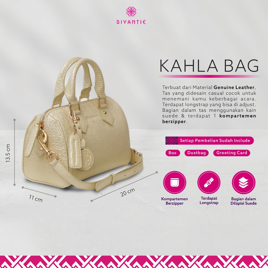 Biyantie Tas Selempang Bahu Wanita Multfungsi Kahla Bag Kulit Asli Material Genuine Leather Longstra