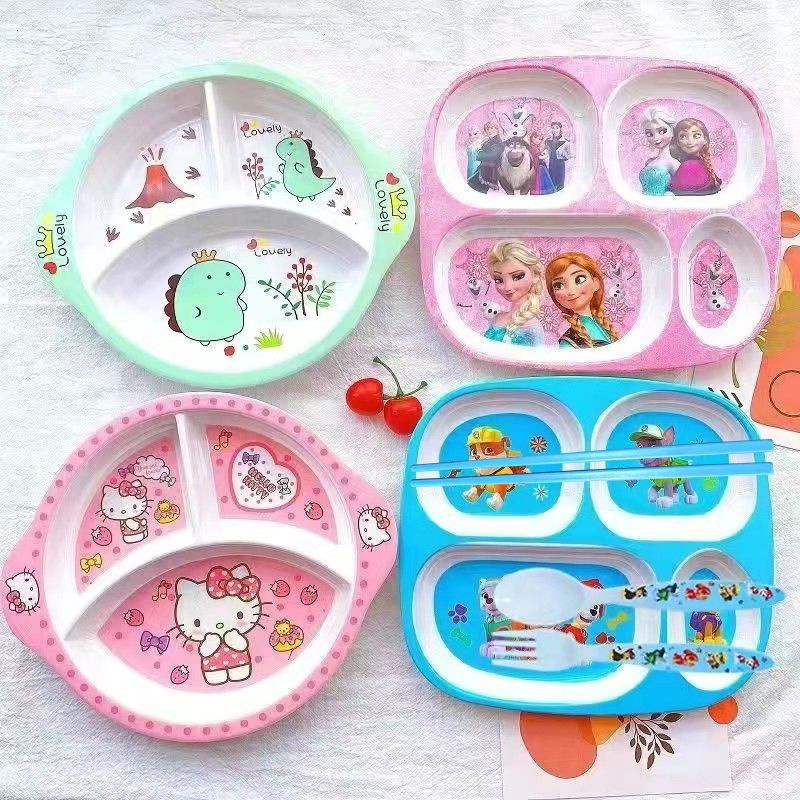 Sendok Makan Melamin, Set Peralatan Makan Kartun Pelengkap, Sendok Garpu Makanan Tidak Berasa, Pirin