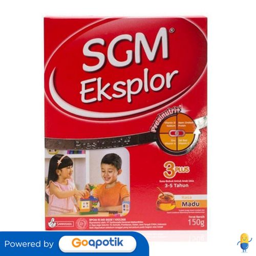 

Sgm Eksplor 3+ Susu Bubuk Anak Usia 3-5 Tahun Rasa Madu 150 Gram Box