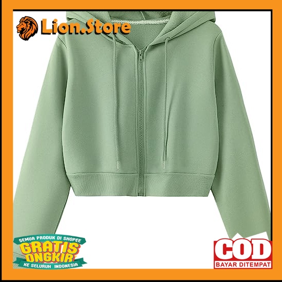 MasterFK Basic Jaket Hoodie Crop Wanita l Fleece Sweater Hoodie Zipper Crop// JKT 48 / JAKET HOODIE 