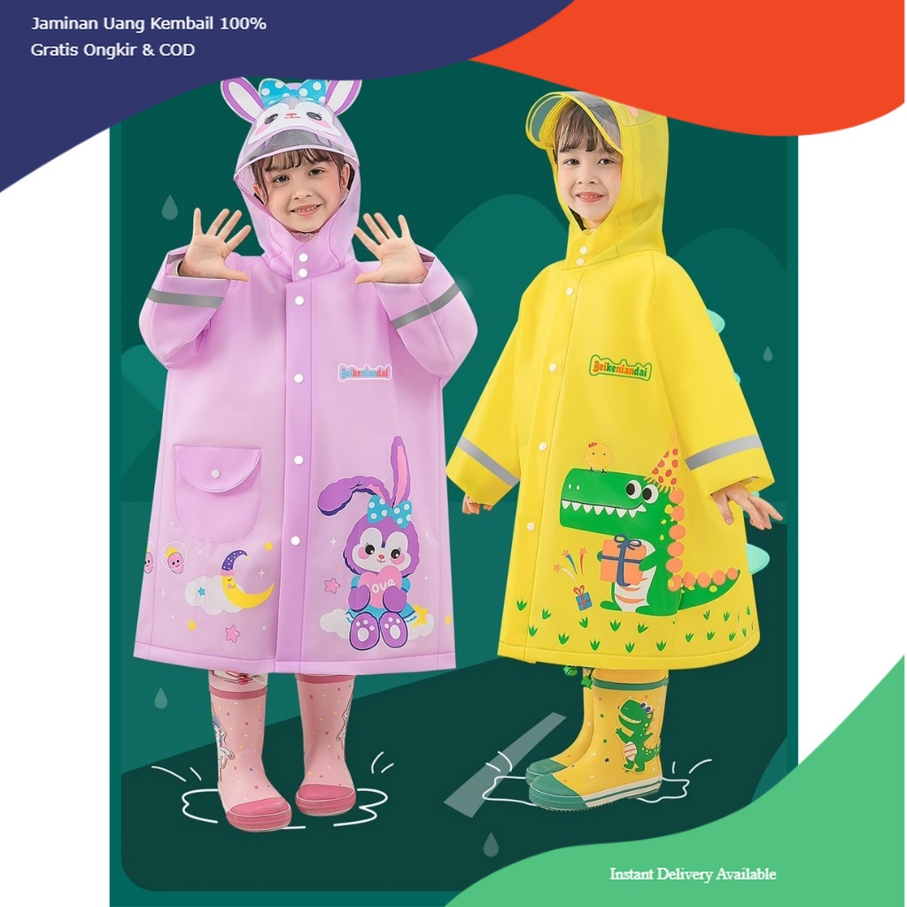 Jas Hujan Anak Perempuan Laki-laki Balita Bayi Siswa Jas Hujan Anak Kecil Perempuan Laki-laki Jas Hu
