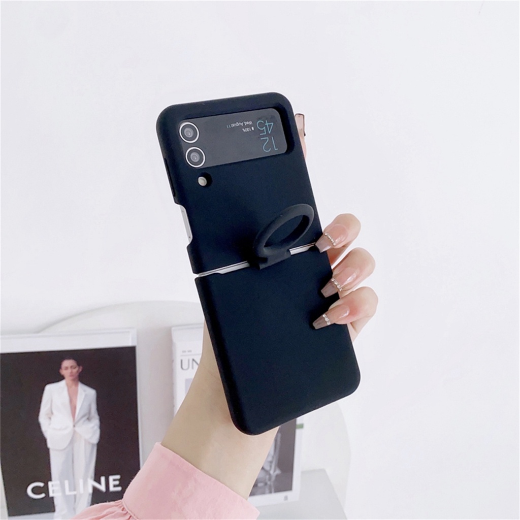 EllaStuff Samsung Z Flip 4 5G Case Softcase MACARON WITH RING Case Casing Hp Samsung Z Flip 4 5G