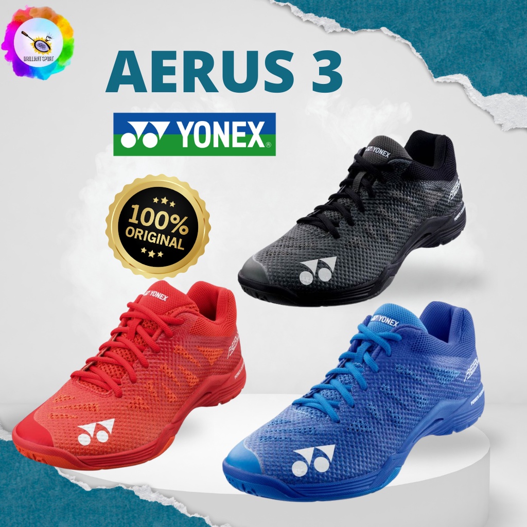 SEPATU BADMINTON YONEX POWER CUSHION AERUS 3 MEN ORIGINAL 100% DIJAMIN