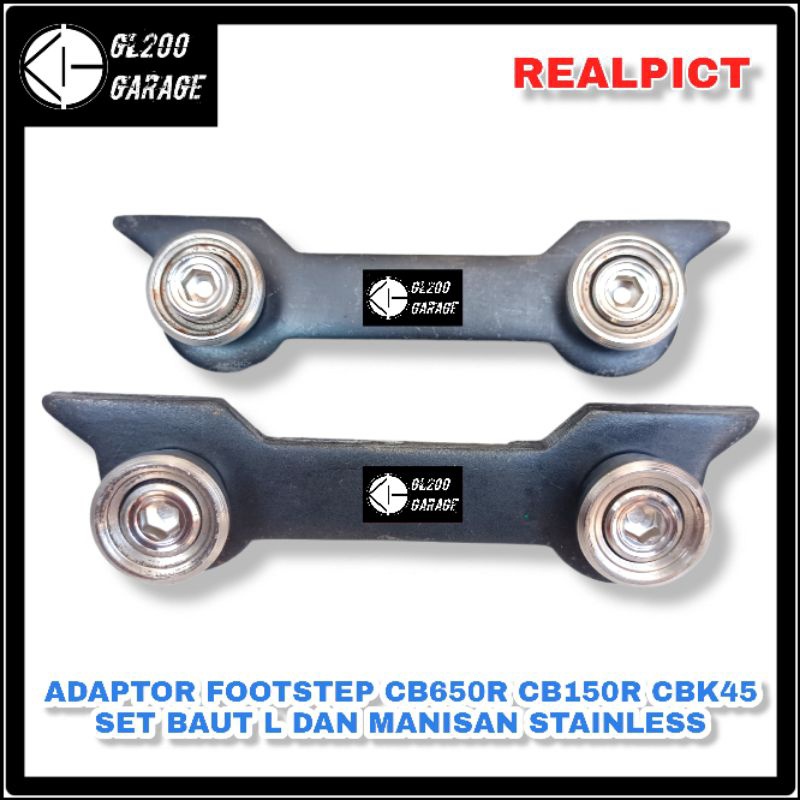 ADAPTOR DUDUKAN FOOTSTEP POSTEP  CB650R CB150R CBK45 FULL BESI SET BAUT DAN PEMANIS BAUT