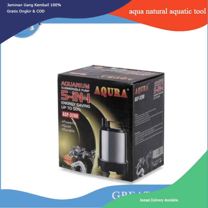 pompa air aquarium pompa air terjun kolam aqura asp 3200 stainless