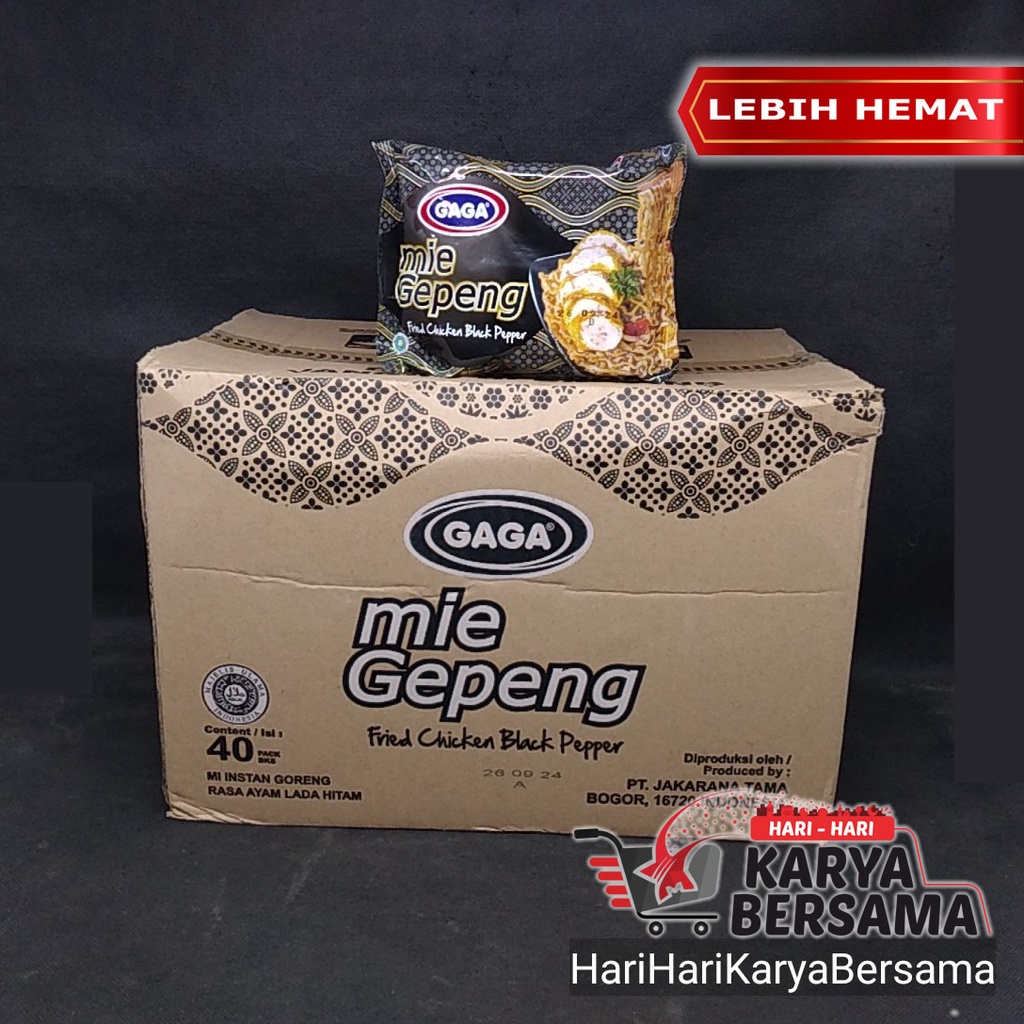 

GAGA MIE GEPENG INSTAN GORENG RASA AYAM LADA HITAM ISI 40'S X 75GR PERKARTON
