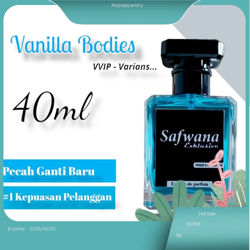 Parfum Vanilla VVIP 40ml  ( Tahan lama ) ismashof