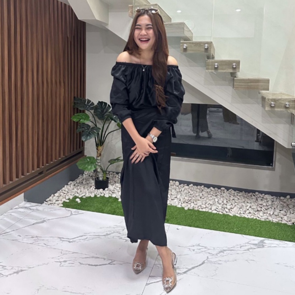 Lebaran Dress Muslim Dyra Dress Satin Dress Kondangan Lebaran Sabrina Lilit Satin Long Dress Satin  