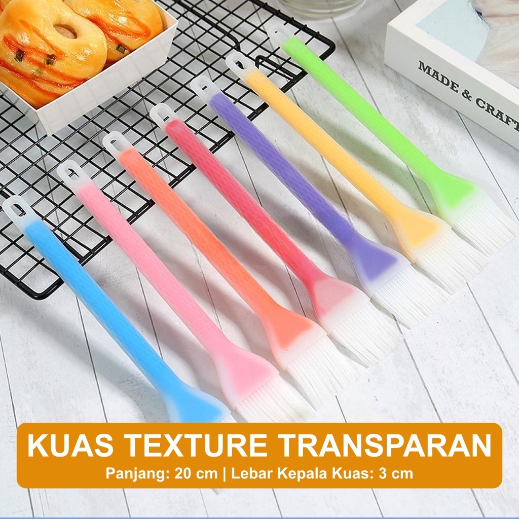 Norden - KUAS TEXTURE TRANSPARAN 20 CM - Kuas Silikon Tahan Anti Panas Minyak Oles BBQ Kue Cake Mura