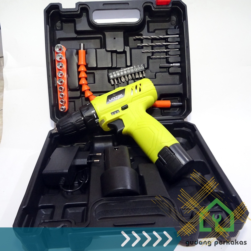 laxton Mesin bor baterai tangan cordless drill  12V