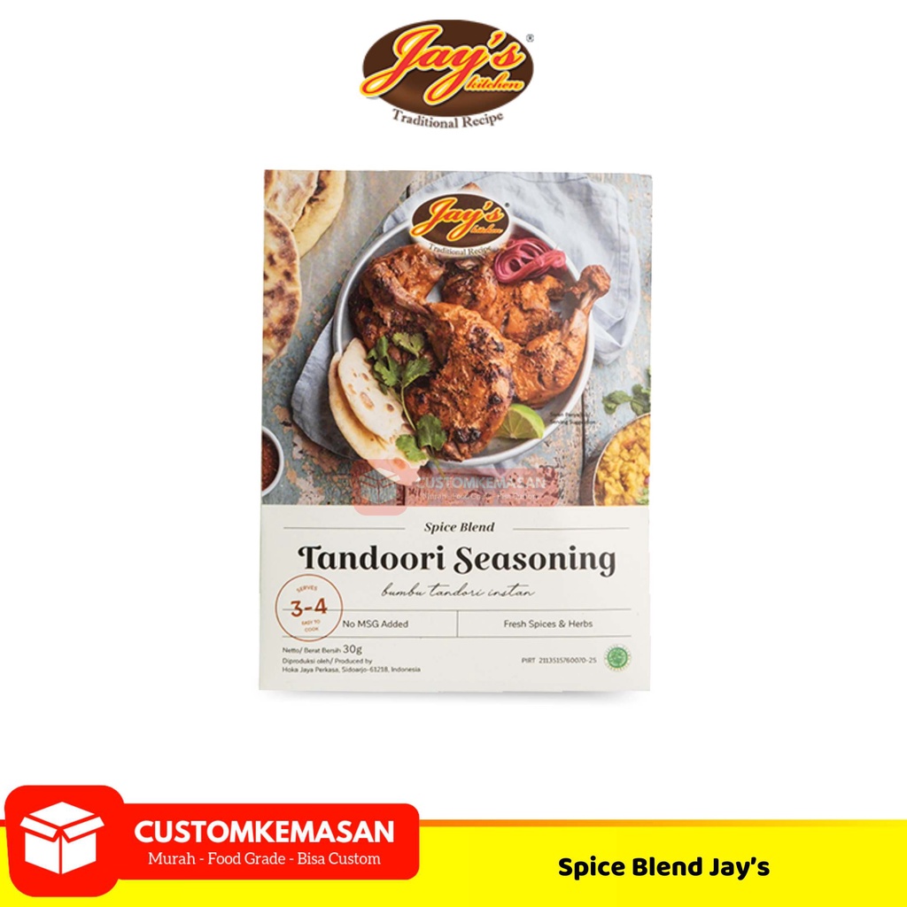 

Jay's Tandoori Seasoning Spice Blend / Jay's Spice Blend / Jay's Kitchen Cajun Seasoning Spice Blend / Bumbu Instan / Bumbu / Bumbu Tandoori / Bumbu Seasoning /Jay's Seasoning Spice Blend / Cajun Seasoning