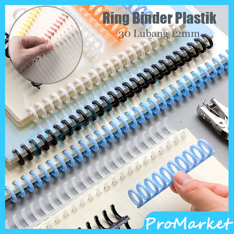 

Ring Binding Binder Loose Leaf 30 Holes Ukuran A5 A4 B5 Spiral Bahan Plastik / Loose Leaf Binding Strip 30 Lubang Hole Opening And Closing Ring