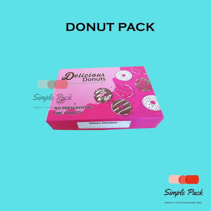 

Box Donat - Dus Donat - Kemasan Donat Siap Pakai Simple pack