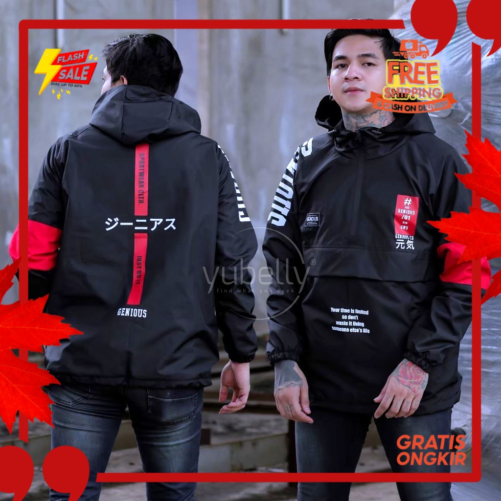 OUTFIT JKT48 TERBARU NEW ERA //Jaket Pria Cagoule Windbreaker Parasut Taslan | Jaket Hoodie Pria Wat