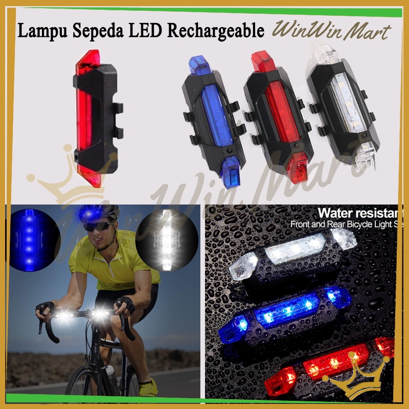 Lampu Sepeda LED Rechargeable/Lampu Belakang Sepeda Usb Rechargeable/ Lampu Sepeda USB