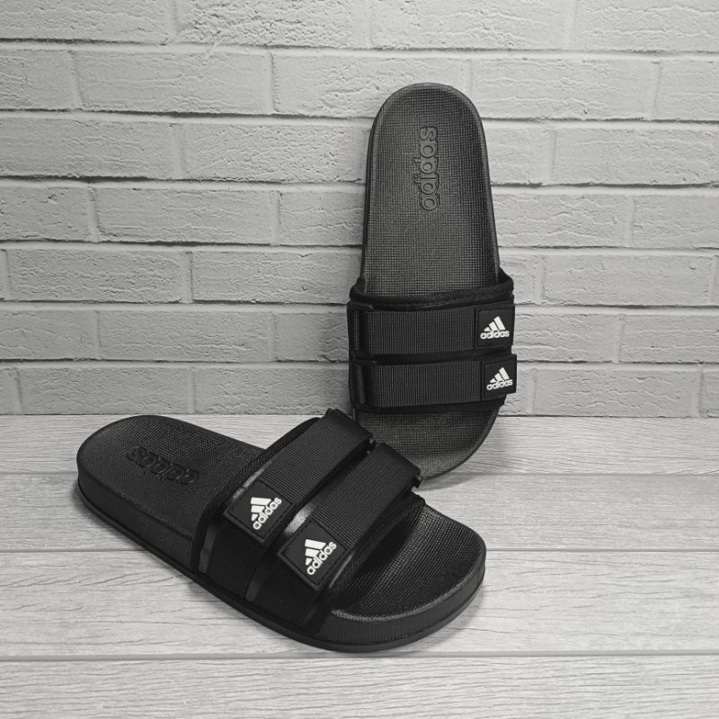 Sandal Pria Slip On / Sendal Wanita Slop / ADIDAS Slide Slippers Flip Double Strap / Webbing Grade O