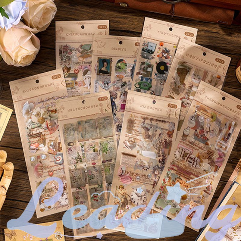 

Stiker pvc nostalgia retro stiker anak-anak kreatif stiker dekorasi buku pegangan-Le