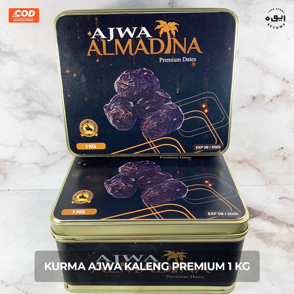 

KURMA AJWA AL MADINAH PREMIUM KEMASAN KALENG 1KG ORIGINAL KURMA NABI