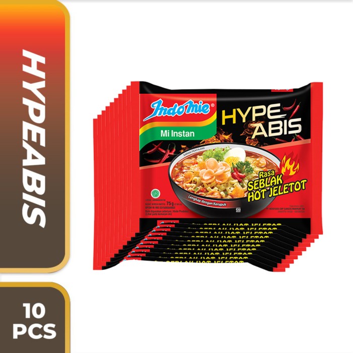

BEST SELLER- 10 Pcs - Indomie HypeAbis Rasa Seblak Hot Jeletot