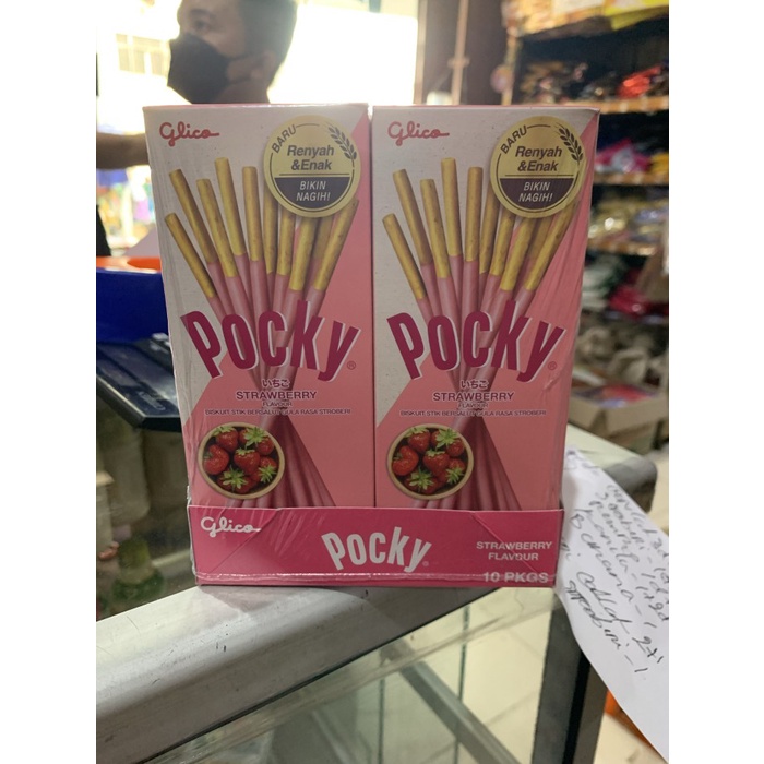 

pocky mini strawberry 22 gram 1 box isi 10 pack x 22 g