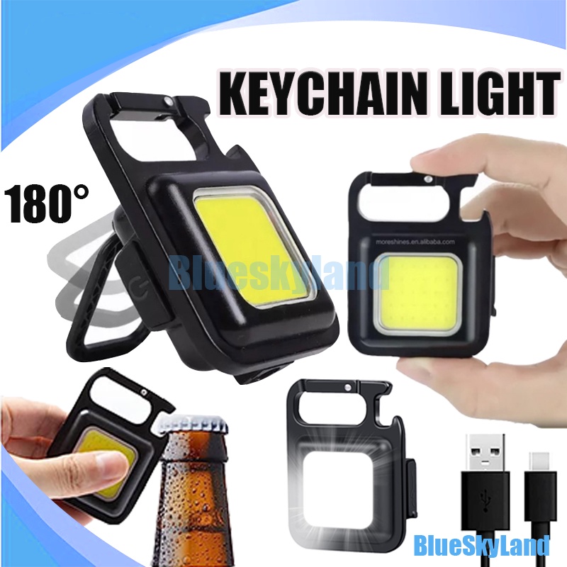 Keychain Light Lampu Senter Mini Led Tahan Air Keychain Gantungan Kunci Magnet Opener / Lampu Campin