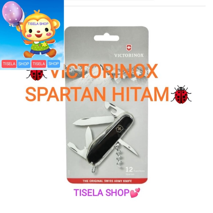 ORIGINAL VICTORINOX SPARTAN HITAM ALAT SAKU PISAU LIPAT 304283