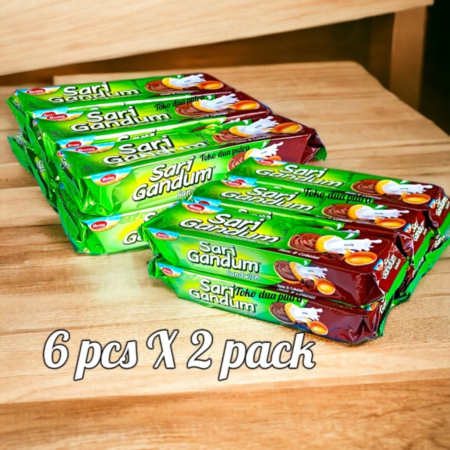 

Roma sari Gandum Sandwich Susu & Coklat 6 pcs X 2 pack